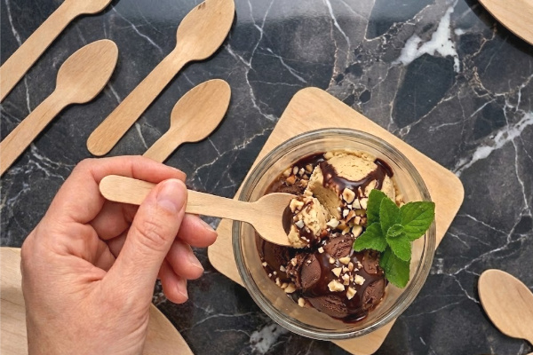 ODM Eco Friendly Disposable Wooden Spoons Dessert Tasting 110mm