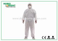 Camisa de limpeza durável SMS descartável 50gm Zipper Frente