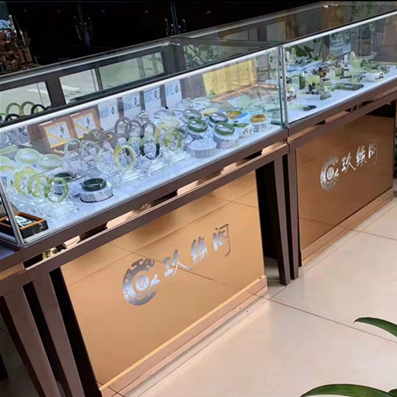 LED Lighted Glass Display Cabinets for Retail Racks and Customized Jewelry Showcase