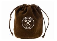 Logo inférieur rond d'impression d'écran en soie de poche de cadeau de velours de cordon de double de couleur de Brown