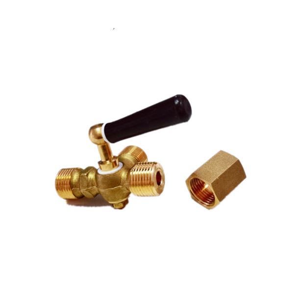 DIN Standard Brass 3 Way Gauge Cock Valve With Brass Nut