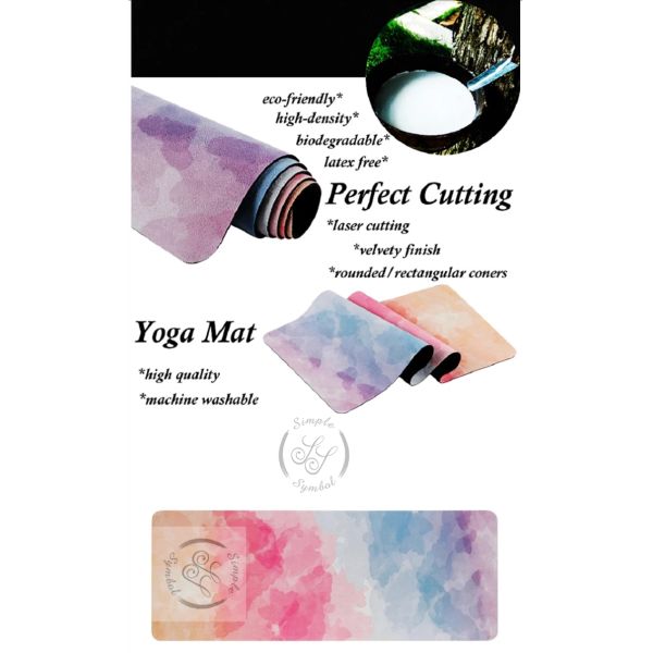 Non-slip Exercises Mat, Gymnastics Mats, Suede/ Microfiber surface Yoga mats, extended color printed yoga mat