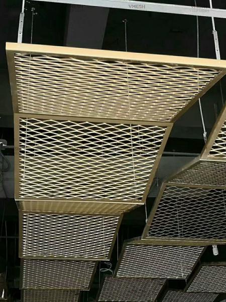 Suspended 1060 3003 Aluminum Expanded Metal Sheet Ceiling Anodized Oxidation