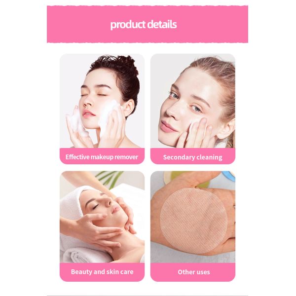 Custom Logo Premium Disposable Cotton White Facial Make-Up Remover Pads Soft Skin Care Cleaning OEM