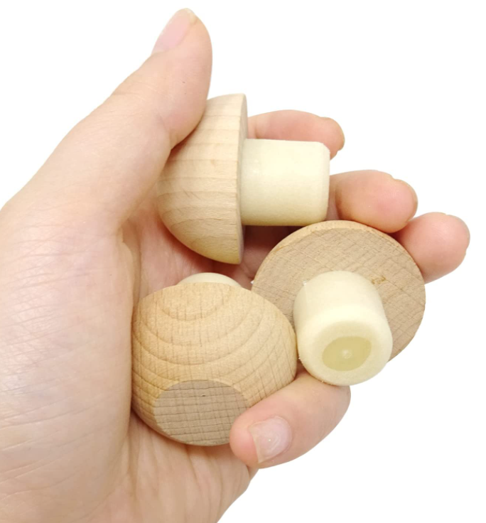 Tapón de botella de corcho de barras de madera de forma T sin derrame