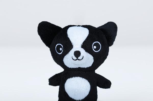 Collie Small Stuffed Dogs Black / White Soft Plush Material With OEM Service