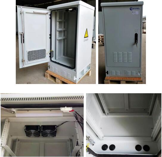 Single Wall Steel 20U Weatherproof Outdoor Telecom Cabinet For Electronic Equipment