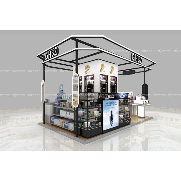 BKC015 Perfume Display Showcase Beauty Booth Design Cosmetic Mall Kiosk For Makeup Shop Decoration