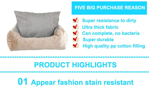 luxury pet beds Stripes short plush pp cotton pet bed china factory