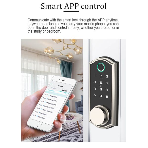 HFSecurity BP03 Biometric Keyless Smart Phone Open way Bluetooth Fingerprint  Door Look