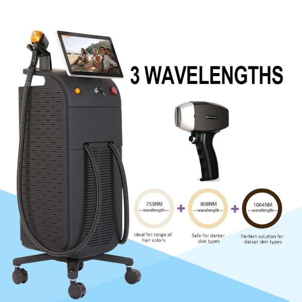 2025 Triple Wavelength 755 808 1064 nm 1200w 1600w Ice Titanium Platinum Laser Diode Hair Removal Machine Laser Epilation