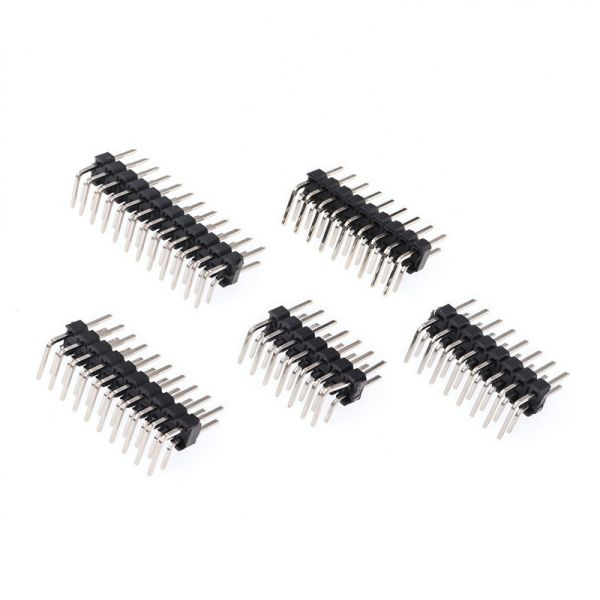 2.0mm dual row right angle pin headers. Compact 90° design, durable insulation, stable electrical performance for industrial and consumer electronics.