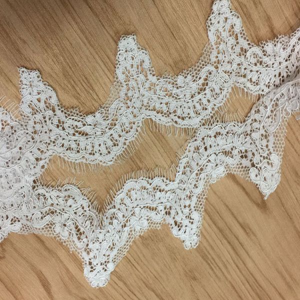 Jacquard Cord Eyelash Lace Border for Wedding Bridal Dress