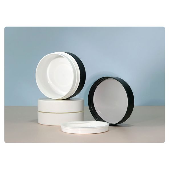 Logotipo del cliente aceptable Simple Custom PP Crema facial de plástico de doble capa Crema para los ojos humectante Cosmético frascos de contenedores