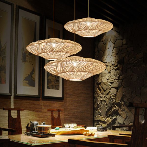 UFO Shades Rattan Lamp Creative Chinese Style Pendant Lights Suspension wicker lamp(WH-WP-65)