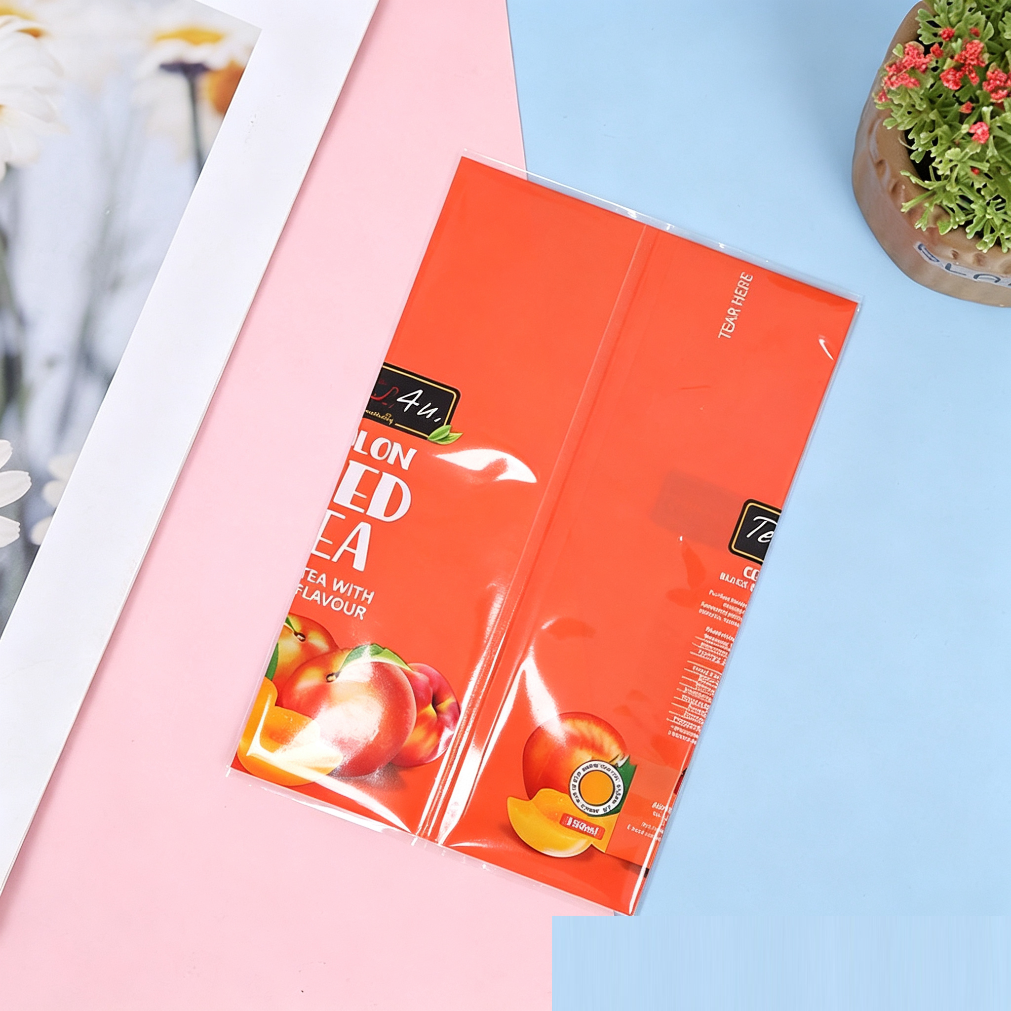 Custom PVC Shrink Sleeve Labels For Juice Bottles | Full Wrap Heat Shrink Film Label For Iced Tea Fruit Drink Plastic Bottle OEM Printing
