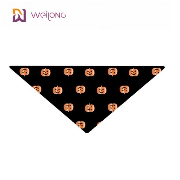 Impressão de Digitas dos acessórios do lenço dos babadores do triângulo do Bandana do lenço do cão de Dia das Bruxas da abóbora