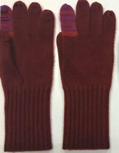 7GG Stripe Finger Womens Knitted Gloves , Long Jersey Knit Tech Gloves