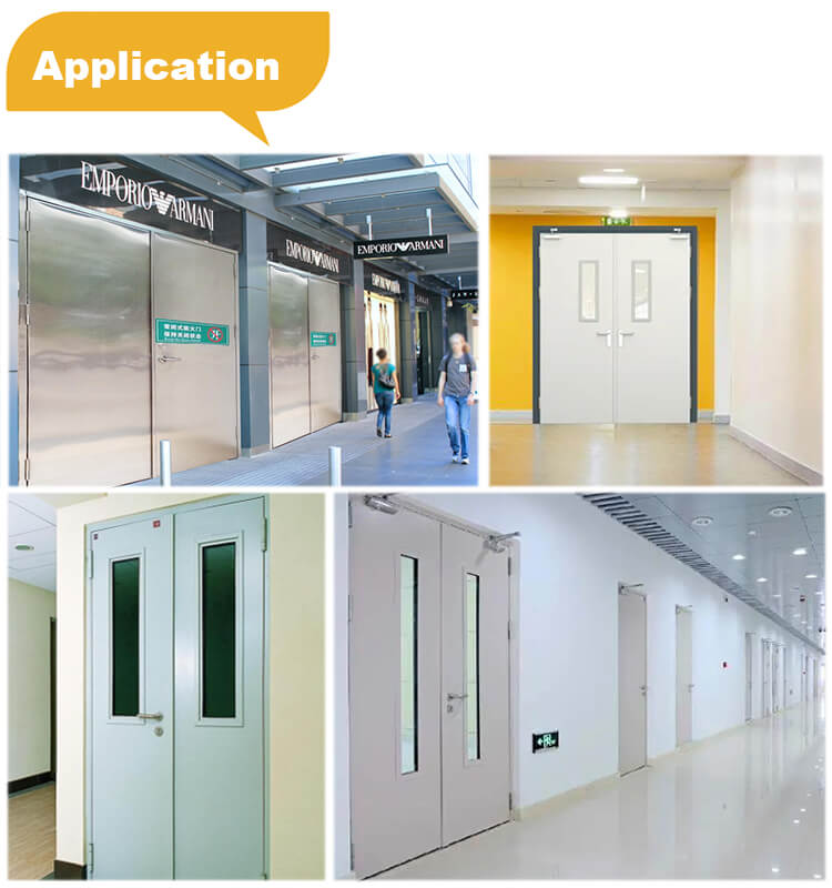 Metal Fire Doors with Fireproof Certification, US Standard Certified, Customizable