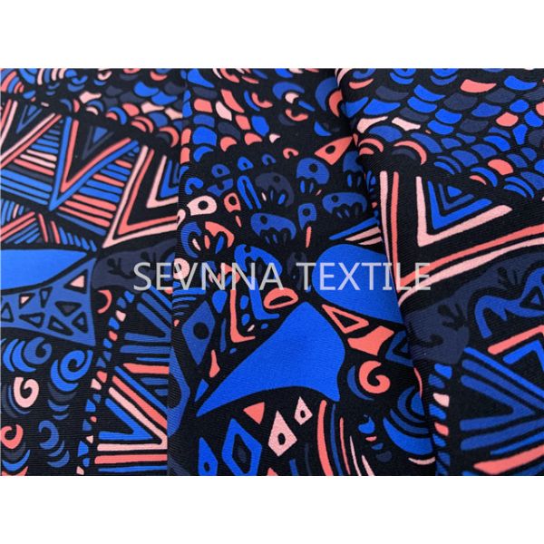 Retro Lining Sublimation Printing Activewear Knit Fabric Repreve Fiber Ladies Gym Body Up