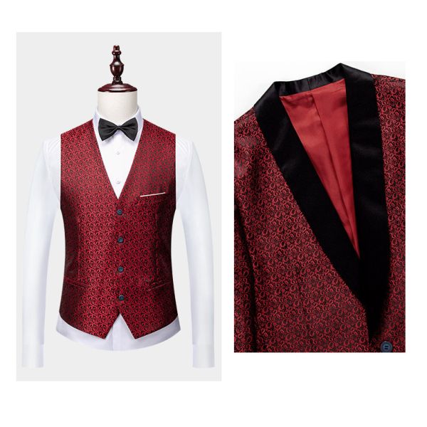 Custom Slim Fit Peaked Lapel Blazer 3 Pcs Two-piece Set for Men's Wedding/Formal Wear