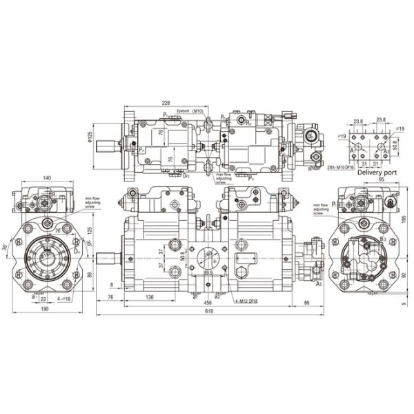 Kawasaki pump K3V63DT Hydraulic Pump Komatsu PC100-6 PC110-7 Excavator pump
