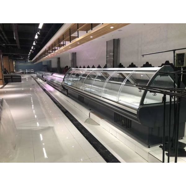R290 затыкают внутри верхнюю открытую витрину 3750*1160*1200mm холодильника дисплея свежего мяса
