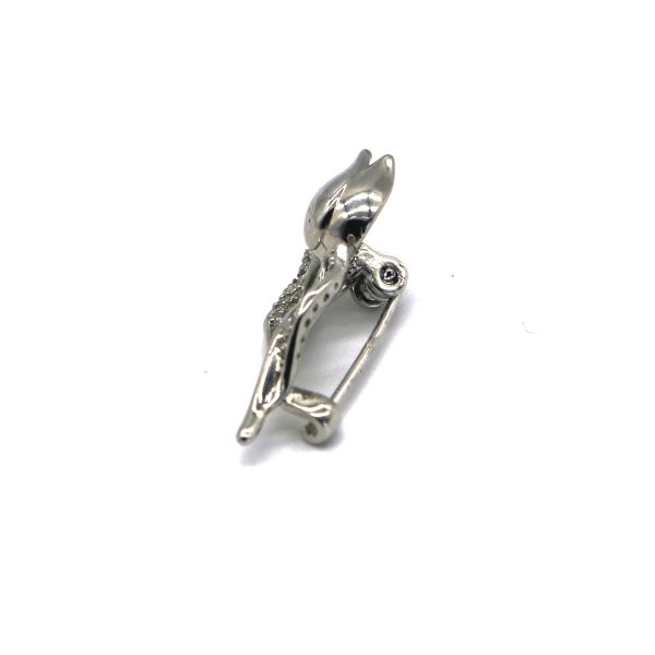 Rose Shape Silver Collar Pin For Shirt Decorated 3.4cm size OEM ODM