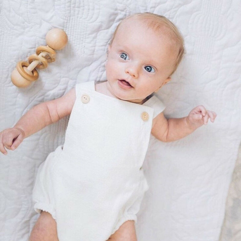 Custom Cotton Line Baby Clothes Baby Girls Romper Onesie Sleeveless Soft Clothes Baby Bodysuit