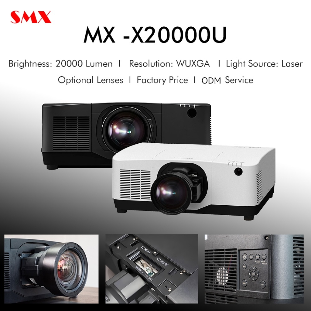 Commercial WUXGA SMX 20,000 Lumen 4K Laser Projector for Auditoriums