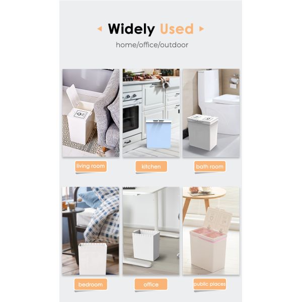 Structure Open Top Household Kitchen Dry and Wet Classified Plastic Trash Can With Lid