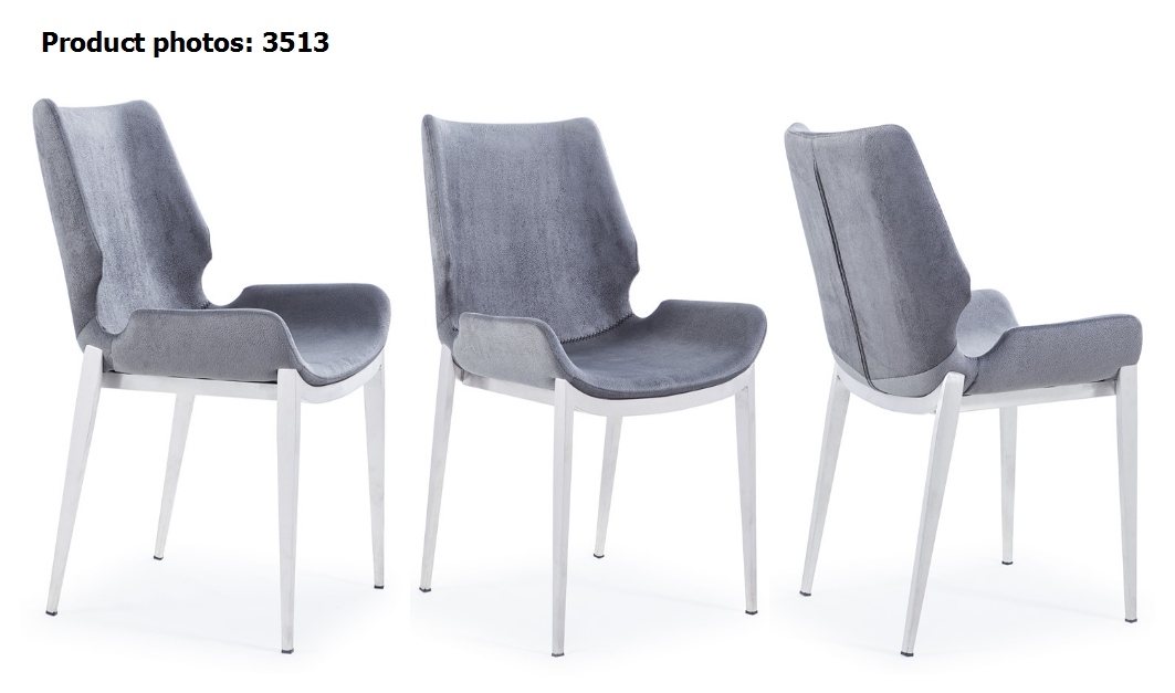 62x55x90cm PU Stainless Steel Leg Dining Chairs