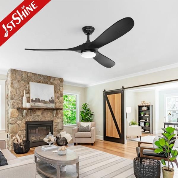 Ventilador de teto LED com luz 1stshine Interior Preto Madeira Sólida DC Motor silencioso Remote