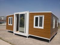 Casa de contêiner de dois quartos, móvel de 20 pés, casa de contêiner expansível.
