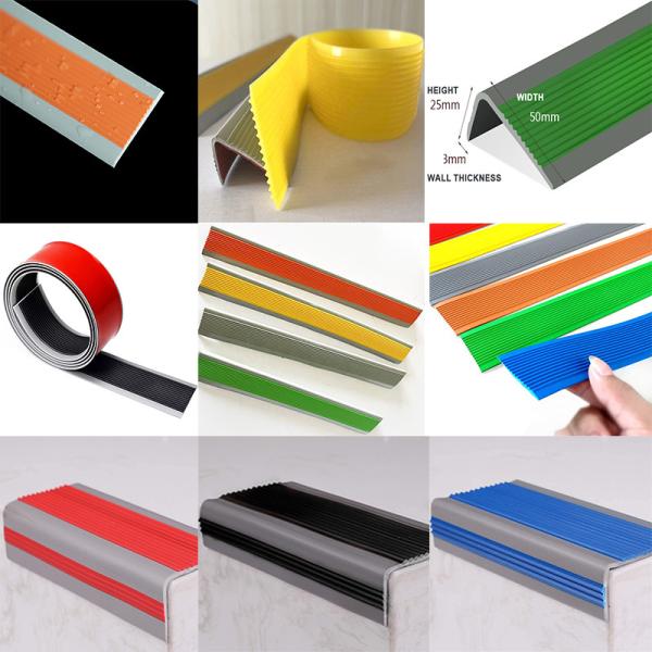 Stair Safety Guaranteed With L Shape PVC Non Slip Rubber Stair Nosing Edge Trim Strips