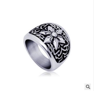 Recommended explosion models right Zhi-long pattern of titanium steel rings hexagram