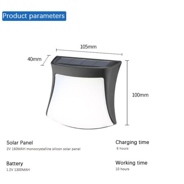 ABS Solar Light For Garden 1- Waterproof Outdoor Courtyard Fence Home Garden Decoration
