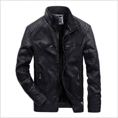 oem wholesale uniform fleece waterproof high quality leather men's winter coat nice deisng model