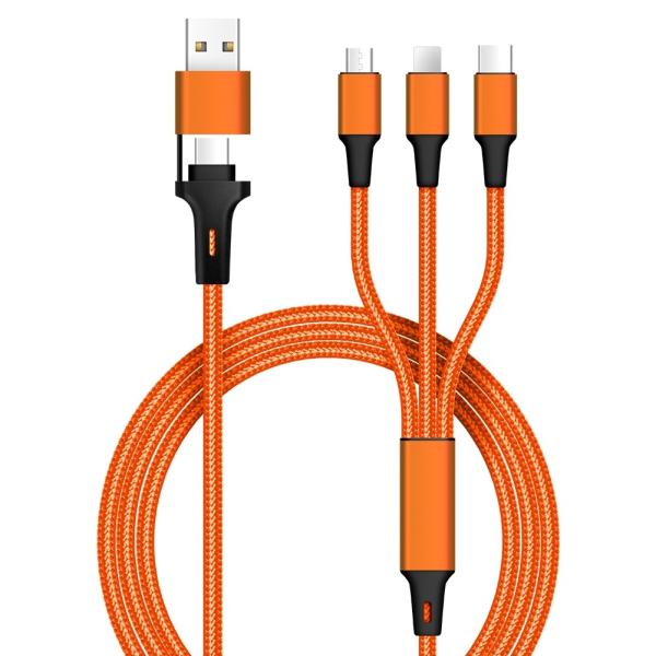 5 In 1 Braided Charging Cable 60W Output 480Mbps Transfer Customizable Length