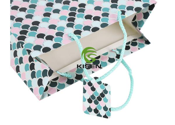 Hot Stamp Paper Handle Shopping Bags Disposable Multi Colors For Garment