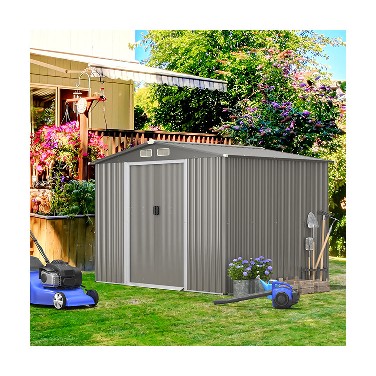 8x6ft Garden House Tools Storage Shed with Air Vent 69kg Powder Coated Frame by