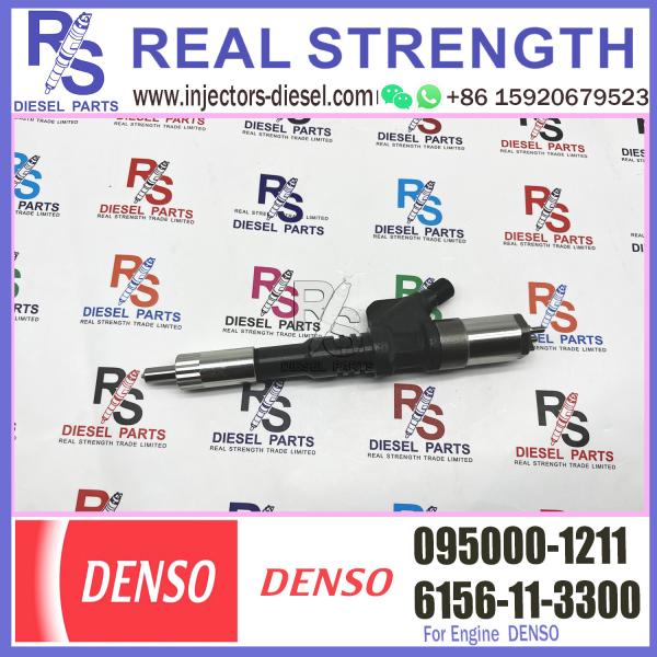 Diesel Common Rail Injector 095000-1211 for Komatsu S6D125 Excavator PC450-7 PC400-7 PC-7