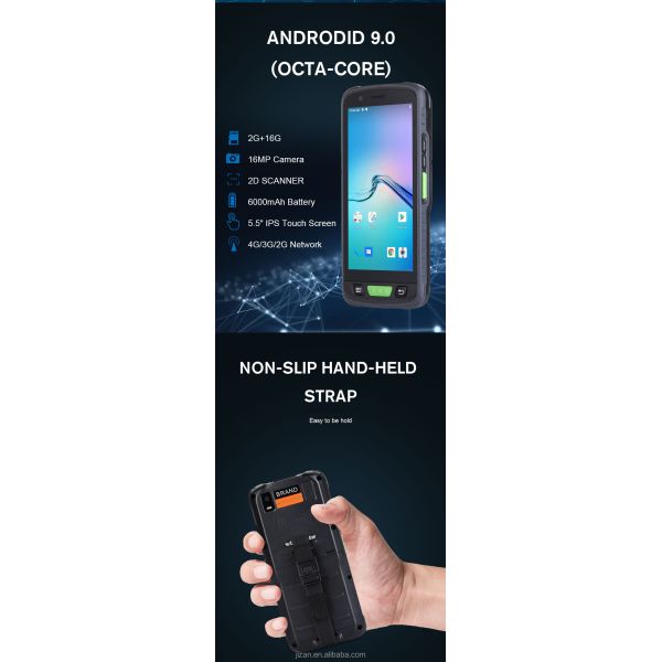 2.0GHz Octa-core Portable Rugged Android 9.0 4G Barcode Scanner PDA UHF IF HF NFC
