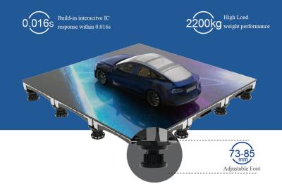 Die-cast Aluminum Load Bearing  2200kg Interactive LED Floor Display Solutions