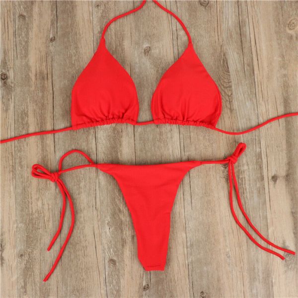 Garter Sexy Lingerie Bra Set With Push Up Bra Swimwear Bikini String Bathing For Fat Women