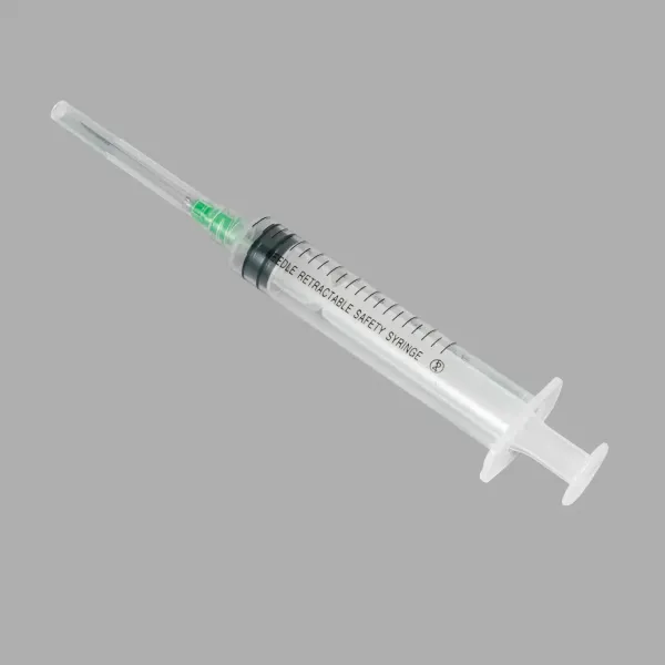 Disposable Medical Supply 3 Parts Retractable Safety Syringe with Needle