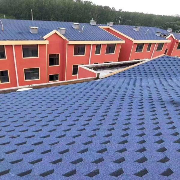 Blue Particle Building Roofing Asphalt Shingle Anti Corrosion Single Layer Shingles
