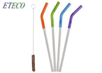 Undiluted Cold Drinks Stainless Steel Drinking Straws Eco Friendly Silver