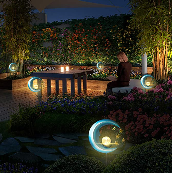 Metal IP65 Waterproof Solar Moon Garden Light