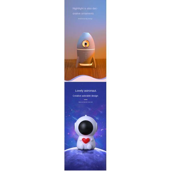 Mini Rocket Design USB Ultrasonic Aromatherapy Air Humidifier Heavy Fog For Home And Car